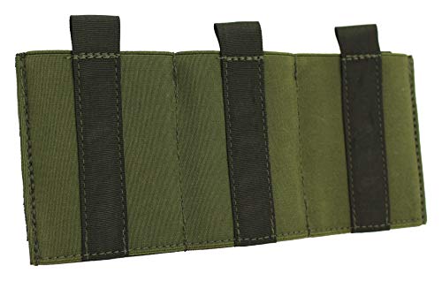 Zentauron Rubber Pouch Rifle Triple I Leichte Dreifach-Magazintasche mit Lasche aus robustem Cordura für AUG / M4 Magazin UVM. I Mag Pouch I Gewehr-Magazin-Tasche I MOLLE Magazintasche Oliv