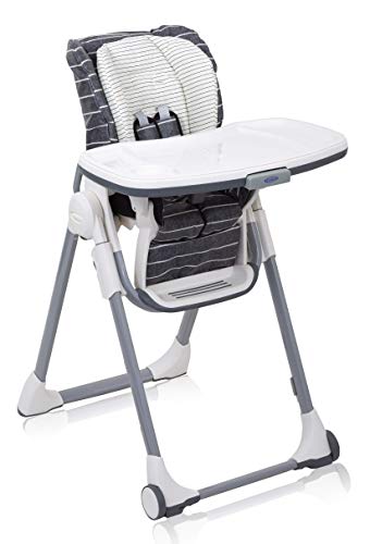 Graco 3Z999SMEEU Swift Fold Hochstuhl mit Tisch, Kinderhochstuhl Baby mit Liegefunktion, zusammenklappbar, mitwachsend, abnehmbares Tablett für Spülmaschine, mehrfarbig, 1 stück
