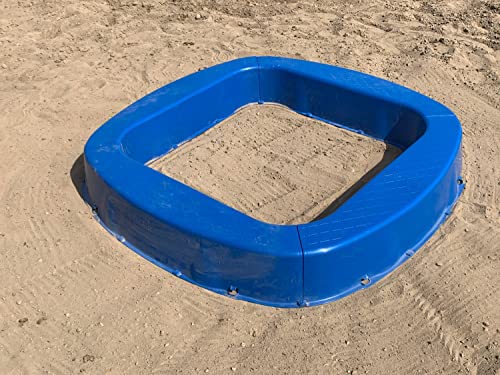 BURI Premium Sandkasten aus Kunststoff 150 x 150 x 20 cm Made in Germany Kinderspielzeug Garten buddeln Buddelkasten Kies Sand Spielen sehr stabil und robust absolut hochwertig Spielzeug Farbe: blau