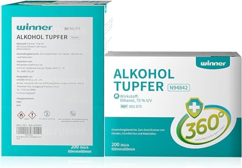 Winner Medical 75% Ethanol Alkoholtupfer (6 x 6 cm)