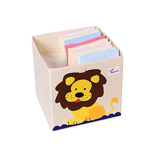 CULASIGN Aufbewahrungsbox und Organisator für Kinderspielzeug,Cartoon Aufbewahrungswürfel Leinwand Faltbare Spielzeug Aufbewahrungsbox mit Griffen (König der Löwen)