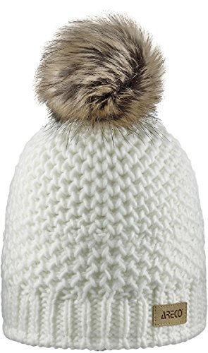 Areco Damen Pudelmütze Mütze, Weiß, One Size