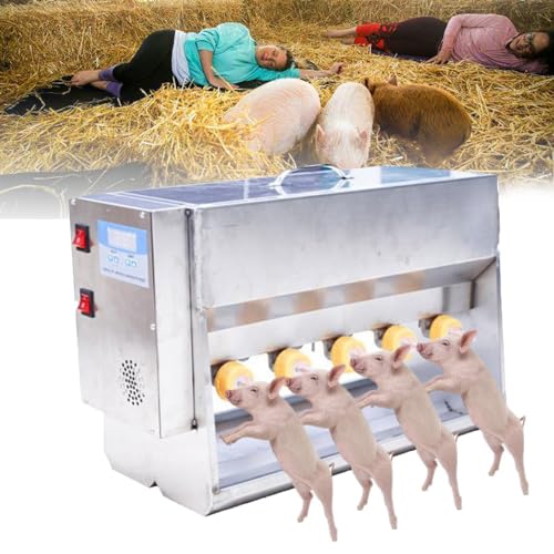 XDLYWUZIQ Edelstahl-Ferkelmilch-Säugemaschine Mit Doppelseitigen 10 Nippeln, Tierfütterungsmaschine, Automatisch Rührende Milch Bei Konstanter Temperatur, Kein Tropfen
