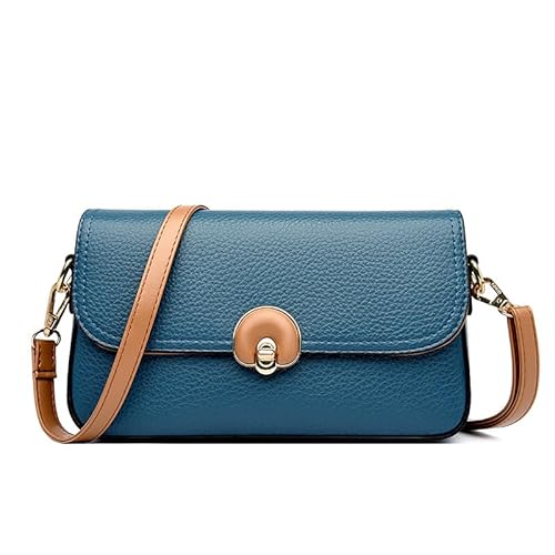 BHUJIA Taschen, kleine quadratische Damen-Taschen, Damentaschen, Schulter-Crossbody-Taschen, blau, 24*6*14cm