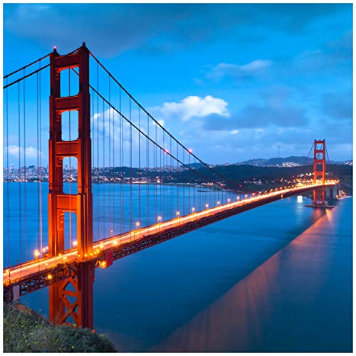 Wallario Möbelfolie selbstklebend/Aufkleber, Tischfolie geeignet für IKEA Lack Tisch - Möbeldeko Golden Gate Bridge in San Francisco USA in 55 x 55 cm