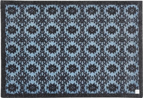 Barbara Becker Fußmatte Spirit, Schmutzfangmatte waschbar, für Eingangsbereich Wohnungstür, Fußabstreifer, Türmatte, Blau, 67 x 110 cm