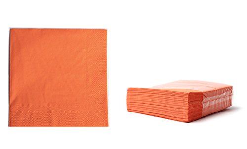 Zelltuchservietten Tissue 33x33 cm, 2-lagig, 1/4 Falz orange, 2400 Stück je Karton, Servietten intensive Farben, hochwertige Tischdekoration günstig kaufen (orange)