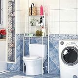 HUOLE Badezimmerregal-Halterung über der Toilette, Halterung für Waschmaschine, 3-lagiges Regal, geeignet für Toilettenhalter, Balkon-Organizer,Möbel Toilettenregal, (157*55*26 cm schwarz)