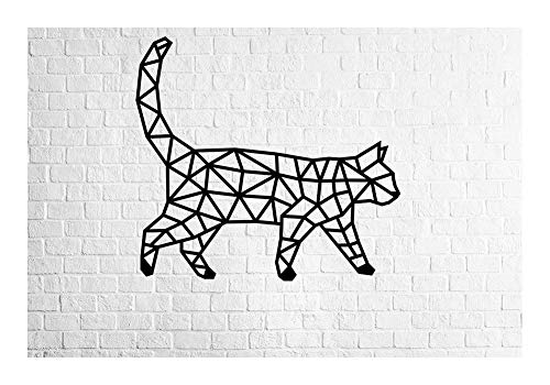 EWA Eco-Wood-Art Cat Holzpuzzles Design-Polygonales Puzzle Katze-Souvenir, Geschenk, Küche, Wohnkultur, Interieur, Schwarz