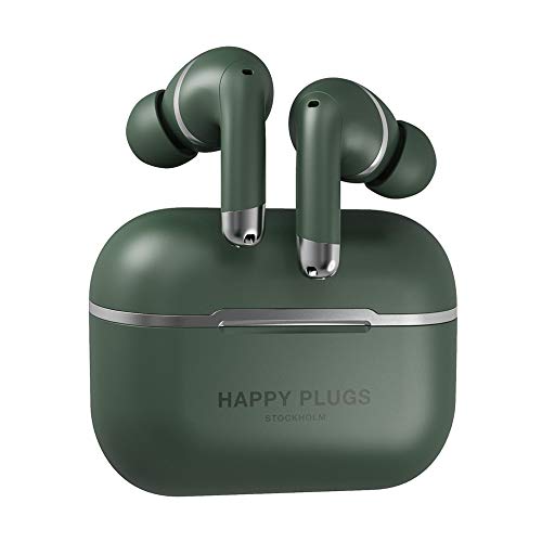 Happy Plugs Air 1 Go - Wireless E - Echt kabellos - 100dB - schweißfest - 30mAh Akku in jedem Ohrhörer - 450mAh Akku im Ladekoffer