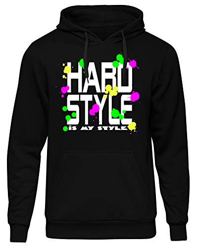 Hardstyle is My Style Männer und Herren Kapuzenpullover | Music Lifestyle Festival Gabba Rave | M8 (Schwarz, XXL)