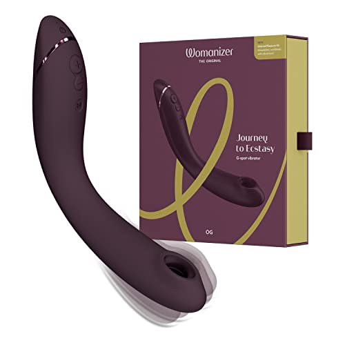 Womanizer OG G-Punkt-Vibrator - Pleasure Air G-Punkt Stimulator für sie - G-Punkt- und Klitoris-Vibrator - wasserdichter Klitoris-Sauger mit Vibrationen für Frauen und Paare - Aubergine