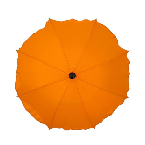 Universal Sonnenschirm Regenschirm für Kinderwagen und Sport Buggy, Babywagen Schirm mit Universal Halterung, UV-Schutz50+ Sonnensegel Sonnenschutz (Orange)