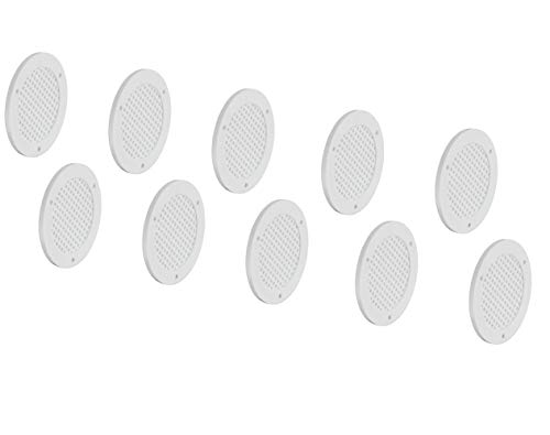 Gedotec Lüftungsgitter Belüftung Tür-Entlüfter rund Möbel-Gitter gelocht - H3609 | Luft-Ring Ø 60 mm | Kunststoff weiß | Abluftgitter für Möbel & Caravan | 20 Stück - Belüftungsgitter für Wand & Möbel