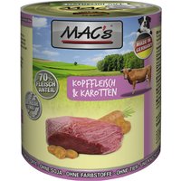 MAC'S Hunde-Nassfutter, Rind/Karotte, 6 Dosen