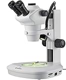Bresser professionelles Auflicht- Durchlicht Stereo Mikroskop Science ETD-201 8-50x Vergrößerung, mit trinokularem Auszug für c-Mount Kameras, Stereo Zoomobjektiv und langlebiger LED Beleuchtung