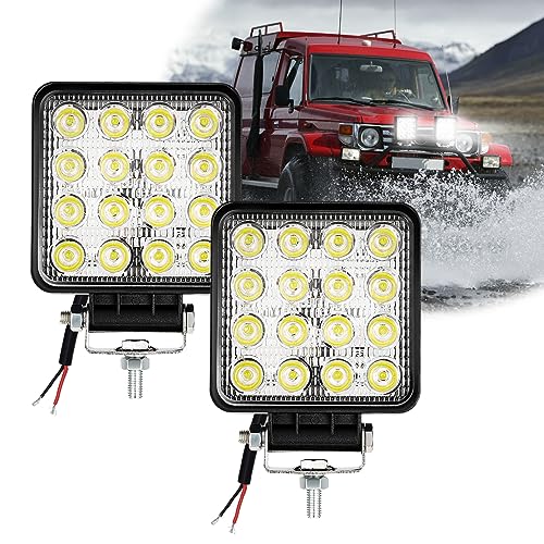 SWANEW LED Arbeitsscheinwerfer 2 X 48W Zusatzscheinwerfer 12V 24V Scheinwerfer IP67 Wasserdicht für Trecker Bagger SUV, UTV, ATV