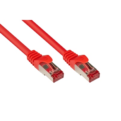 Good Connections Cat. 6 Ethernet LAN Patchkabel mit Rastnasenschutz RNS, S/FTP, PiMF, PVC, 250Mhz, Gigabit-fähig (10/100/1000-Base-T Ethernet Netzwerke), für Patchfelder, Patchpanels, Switch, Router, Modems, rot, 40m