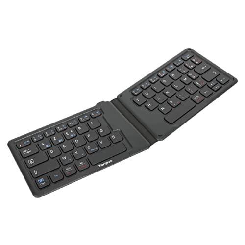 Targus Anti Microbial Folding Ergonomic Tablet Keyboard -, W126102779 (Ergonomic Tablet Keyboard - FR, Black AKF003FR, Mini, RF Wireless + Bluetooth, AZERTY, Black)