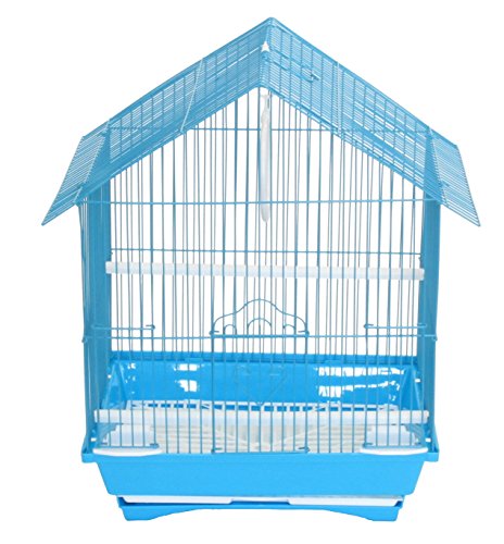 YML a1314mblu House Top Style klein Vogelkäfig für Sittiche, 33,8 x 27,4 x 45,2 cm