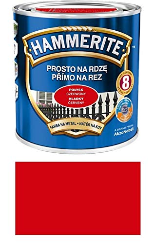 Hammerite Metallschutz-lack Lack Rostschutz 2,5 l Glänzend (Glänzend Rot)