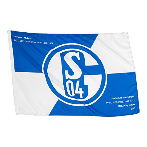 FC Schalke 04 Schwenkfahne Fahne 100x150cm mit Holzstab (one Size, blau/weiß)