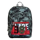 Seven Rucksack, Backpack für Schule, Uni & Freizeit, Geräumige Schultasche für Teenager, Mädchen und Jungen, mit Trinkflaschenfach, mehrfarbig, italienisches Design, EXTRA FIT CREW