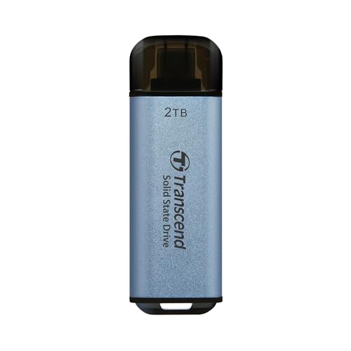 Transcend ESD300C - SSD - 2 TB - extern (tragbar) - USB 3.2 Gen 2x1 (USB-C Steckverbinder) - himmelblau