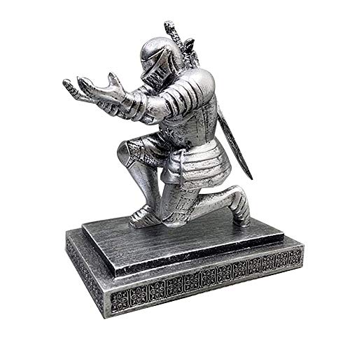 Hosoncovy Magnetic Executive Knight Stifthalter mit Silberschwert, Cool Pen Stifthalter Home Decoration Desktop Anhänger Figur Executive Soldier Knight Stifthalter (mit silbernem schwert)