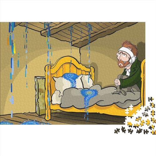 Karikatur Van Gogh Puzzlespiele Für Erwachsene Individuelle Puzzlespiele Herausfordernde Spiele Für Die Familie Als Geburtstagsgeschenke Zu Weihnachten 1000pcs (75x50cm)