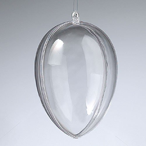 Kunststoffeier transparent glasklar teilbar zum Basteln und Bemalen 6cm, 50 Stück