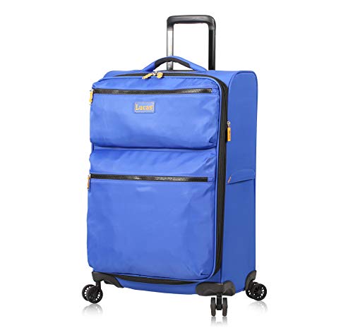 Lucas Designer Gepäckkollektion – erweiterbare 71,1 cm Softside-Tasche – strapazierfähiger, großer, ultraleichter Koffer mit 8 rollenden Spinnrollen, königsblau (Blau) - 43235-161369