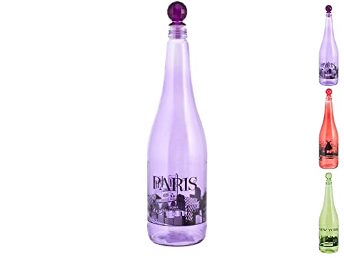 Bottiglia in vetro city assortiti lt1 con tappo 151236