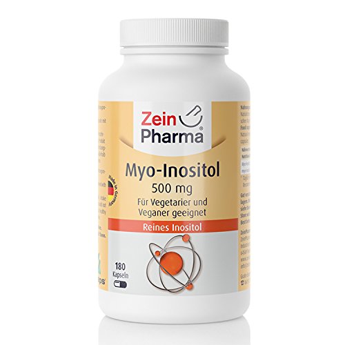 ZeinPharma Myo-Inositol 500 mg 180 Kapseln (3 Monate Vorrat) Glutenfrei, vegan, koscher & halal Hergestellt in Deutschland, 107 g