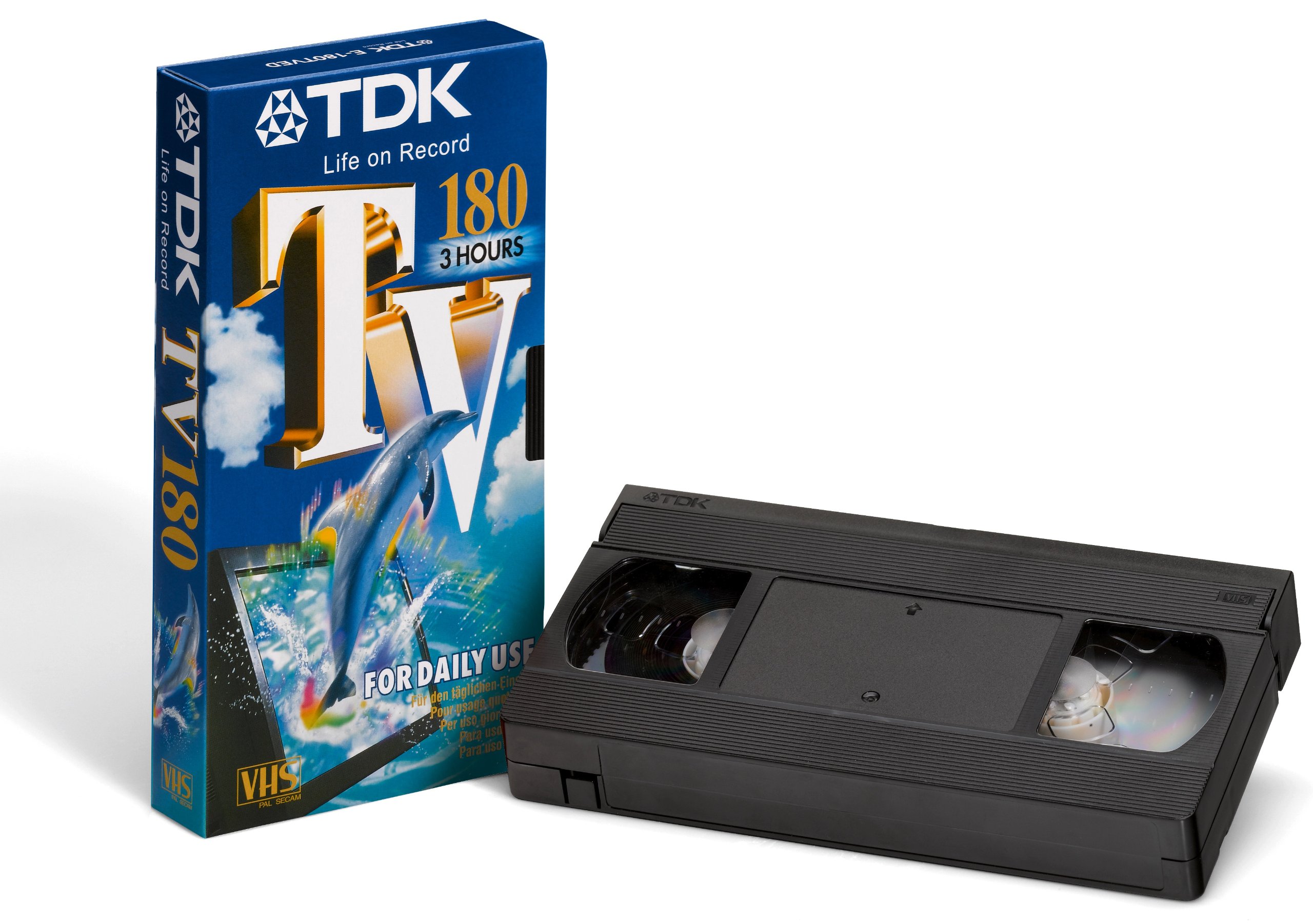 TDK TV-180 VHS Kassette 180 Minuten Spielzeit (5 Stück)