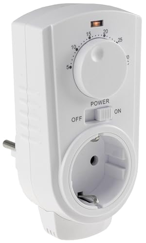 Thermostat Steckdose mit Temperaturregler Steckdosen-Thermostat für Heizung Ventilator Infrarotheizung Kühlgeräte analoger Drehregler