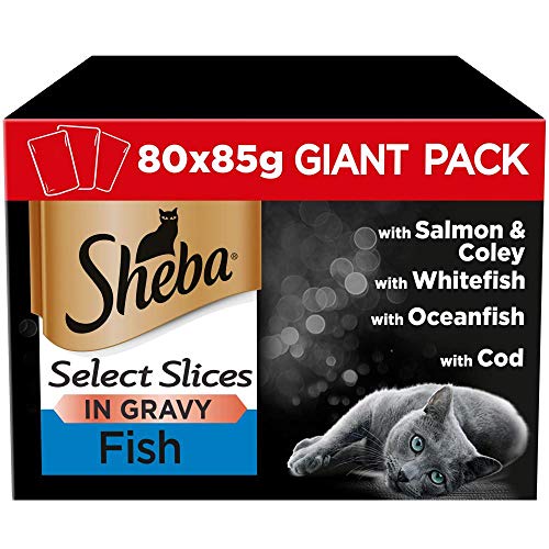 Sheba 80 x 85 g Katzenfutterbeutel Select Slices Fish Collection In Gravy
