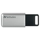 Verbatim Store 'n' Go Secure Pro USB-Stick, USB-3.2 Gen 1, 32GB, Speicherstick mit Kennwortschutz, USB-3-Stick mit Verschlüsselung, externer Speicher für Laptop Notebook & Co, silber