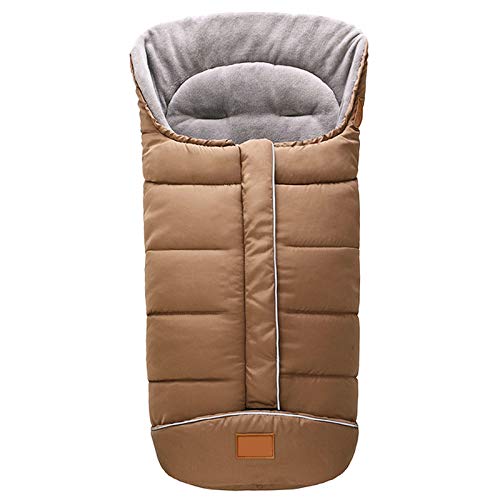 MHGLOVES Universaler Thermo-Schlafsack für Babys, Winterfußsack mit rutschfestem Schutz für Kinderwagen und Kinderwagen, wasserdicht, winddicht, kältebeständig, Braun