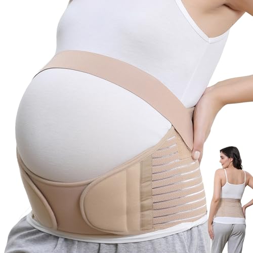 Neotech Care - Bauchgurt für die Schwangerschaft - stützt Taille, Rücken & Bauch - Schwangerschaftsgurt (Beige, L)