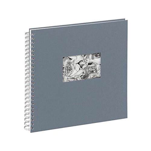 Pagna 13938-10 Passepartout-Spiralalbum, 310 x 320 mm, 40 Seiten, Leineneinband mit Passepartout, weißer Fotokarton, grau