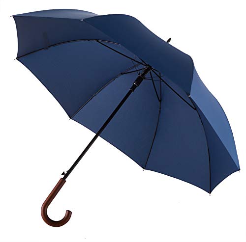 Euroschirm Eleganter Partnerschirm Langschirm Regenschirm mit Holzgriff W130 Länge 98cm Durchmesser 120cm