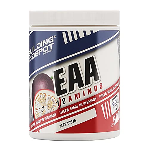 Bodybuilding Depot - EAA Pulver 500g - Maracuja | vegane Rezeptur | enthält alle wichtigen Aminosäuren | EAAs in hoher Konzentration