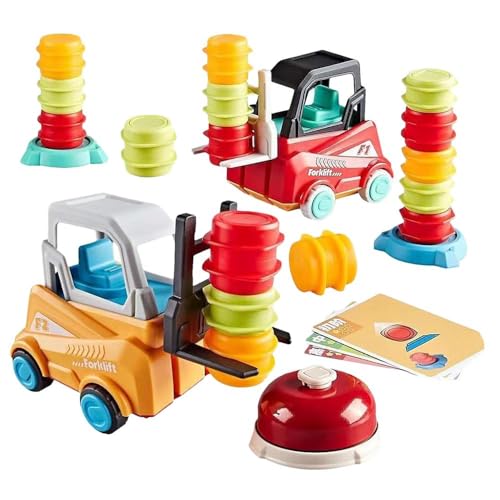 Engineer Forklift Transport Game, 2024 New Construction Car Carrier Vehicle Toy Set, 2-Player Stack & Matching Skill Game, Forklift Frenzy Game, Kids Adult Truck Educational Gift for Christmas Holiday