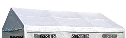 DEGAMO Ersatzdach Dachplane für Zelt 4x6 Meter, PE Weiss 180g/m², incl. Spanngummis …