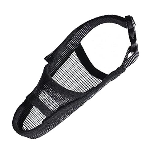 Mesh Breathable Quick Fit Dog Muzzle Anti Bark Bite Chew Black Training to Prevent Biting Screaming Eating Muzzle Adjustable Breathable Mesh Muzzle/Dog Mask/Mouth Cover S