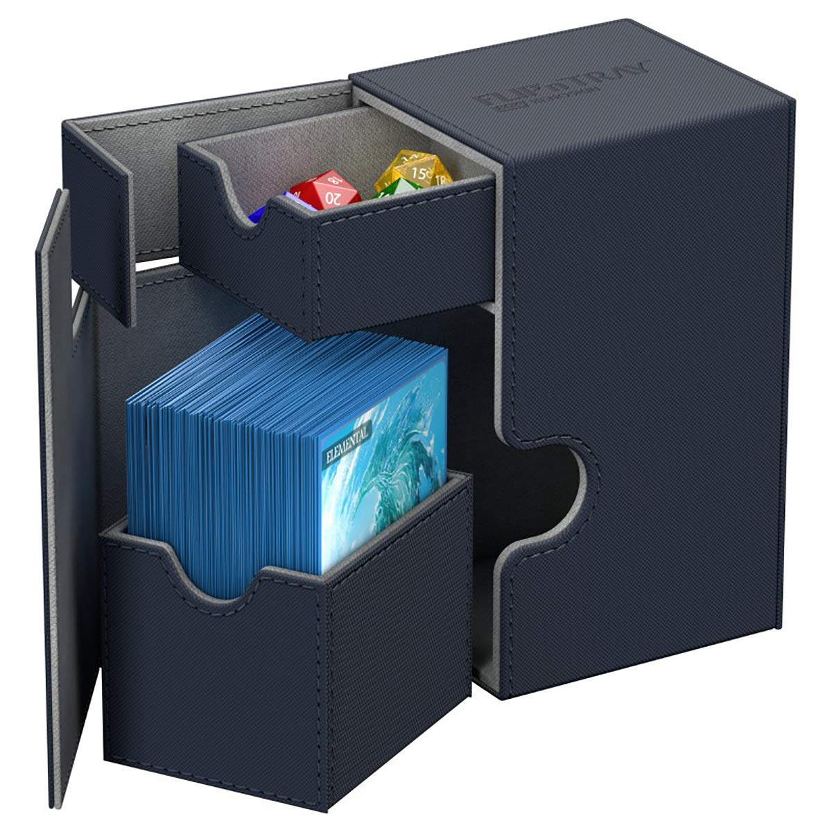Ultimate Guard UGD010224 Flip´n´Tray Deck Case 80+ Standardgröße XenoSkin Kartenbox, Blau