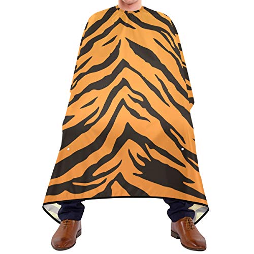 Shaving Beard Hairdressing Haircut Capes - Tiger Stripes Professional Waterproof with Snap Closure Adjustable Hook Unisex Hair Cutting Cape
