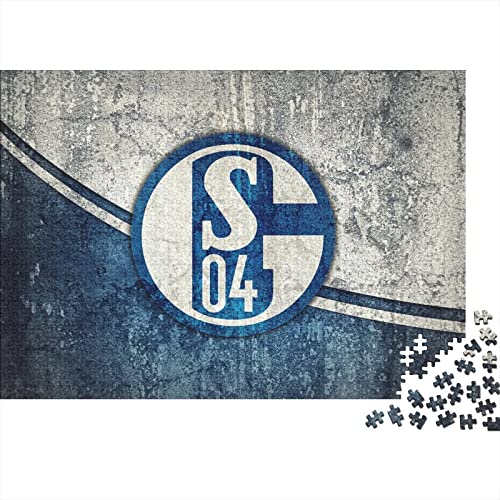 Schalke Logo 300 Teile Puzzles for Erwachsene Fußball Premium Wooden Gifts Large Puzzles Educational Game Toy Gift for Wall Decoration Birthday Present 300pcs (40x28cm)
