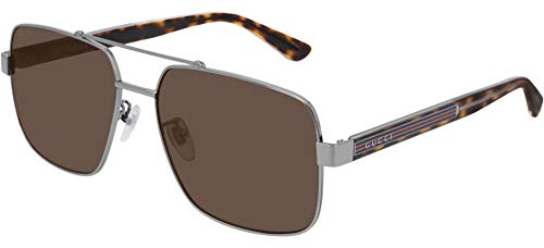 Gucci Unisex – Erwachsene GG0529S-002-60 Sonnenbrille, Ruthenium-Havana, 60